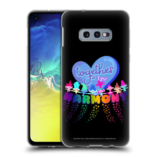 Trolls World Tour Rainbow Bffs Together In Harmony Soft Gel Case for Samsung Galaxy S10e