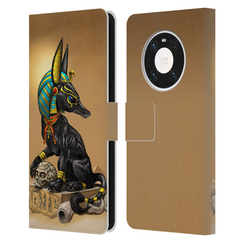 Stanley Morrison Art Egyptian Black Jackal Anubis Leather Book Wallet Case Cover For Huawei Mate 40 Pro 5G