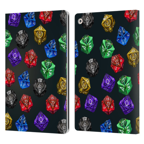 Stanley Morrison Art Six Dragons Gaming Dice Set Leather Book Wallet Case Cover For Apple iPad 10.2 2019/2020/2021