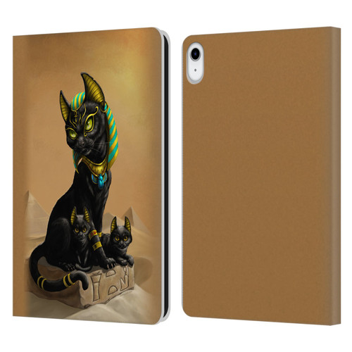 Stanley Morrison Art Egyptian Bastet Cat & Kittens Leather Book Wallet Case Cover For Apple iPad 10.9 (2022)