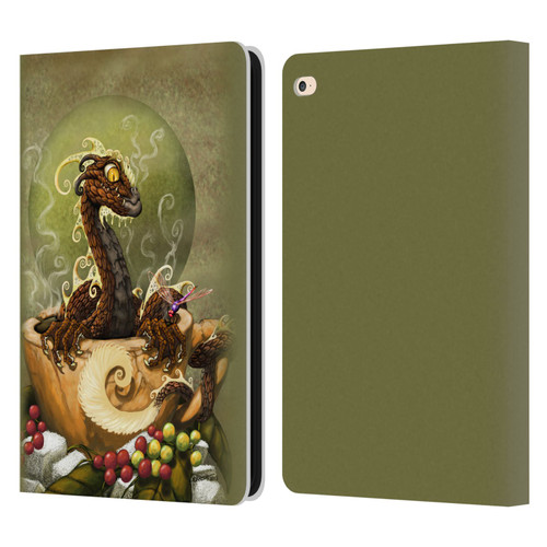 Stanley Morrison Art Brown Coffee Dragon Dragonfly Leather Book Wallet Case Cover For Apple iPad Air 2 (2014)