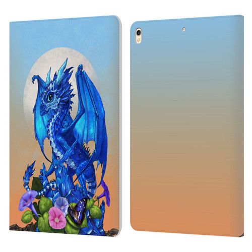 Stanley Morrison Art Blue Sapphire Dragon & Flowers Leather Book Wallet Case Cover For Apple iPad Pro 10.5 (2017)