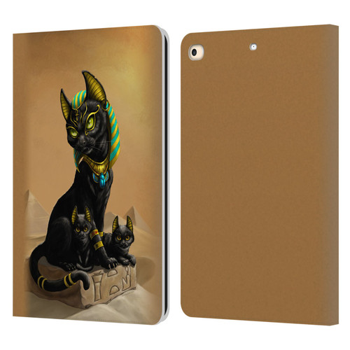 Stanley Morrison Art Egyptian Bastet Cat & Kittens Leather Book Wallet Case Cover For Apple iPad 9.7 2017 / iPad 9.7 2018