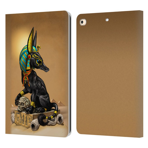 Stanley Morrison Art Egyptian Black Jackal Anubis Leather Book Wallet Case Cover For Apple iPad 9.7 2017 / iPad 9.7 2018