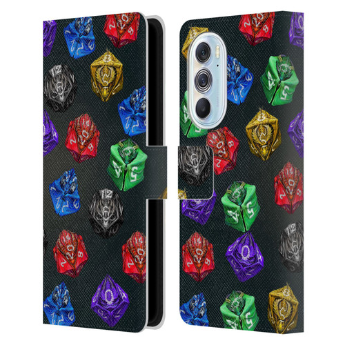 Stanley Morrison Art Six Dragons Gaming Dice Set Leather Book Wallet Case Cover For Motorola Edge X30