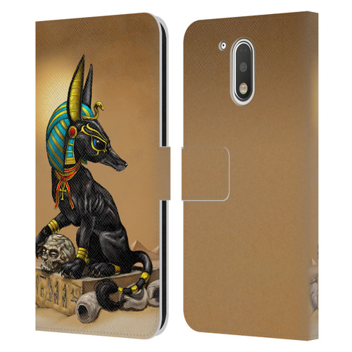 Stanley Morrison Art Egyptian Black Jackal Anubis Leather Book Wallet Case Cover For Motorola Moto G41