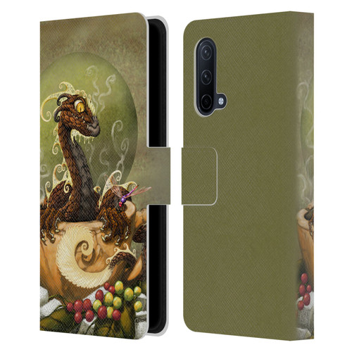 Stanley Morrison Art Brown Coffee Dragon Dragonfly Leather Book Wallet Case Cover For OnePlus Nord CE 5G