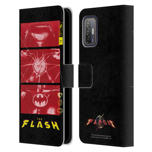 The Flash 2023 Graphics Suit Logos Leather Book Wallet Case Cover For HTC Desire 21 Pro 5G