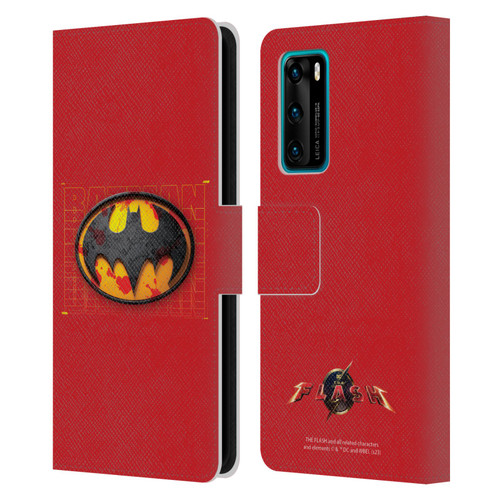 The Flash 2023 Graphics Batman Logo Leather Book Wallet Case Cover For Huawei P40 5G
