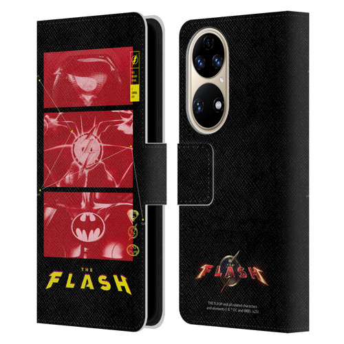 The Flash 2023 Graphics Suit Logos Leather Book Wallet Case Cover For Huawei P50