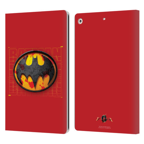 The Flash 2023 Graphics Batman Logo Leather Book Wallet Case Cover For Apple iPad 10.2 2019/2020/2021