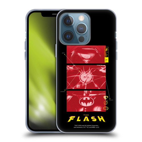 The Flash 2023 Graphics Suit Logos Soft Gel Case for Apple iPhone 13 Pro