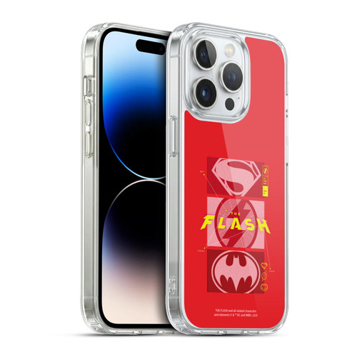 The Flash 2023 Graphics Superhero Logos Soft Gel Case for Apple iPhone 13 Pro