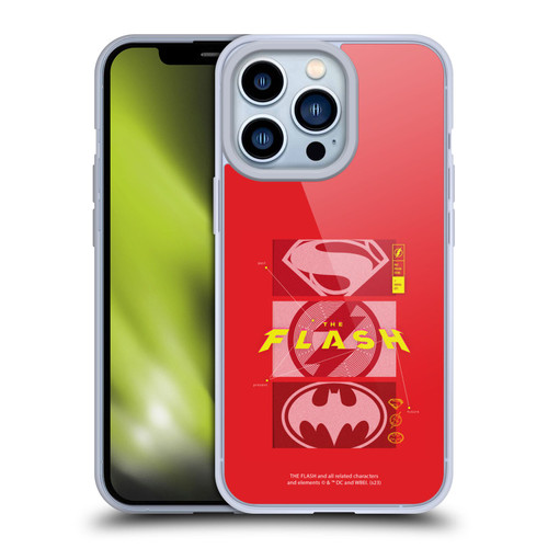 The Flash 2023 Graphics Superhero Logos Soft Gel Case for Apple iPhone 13 Pro