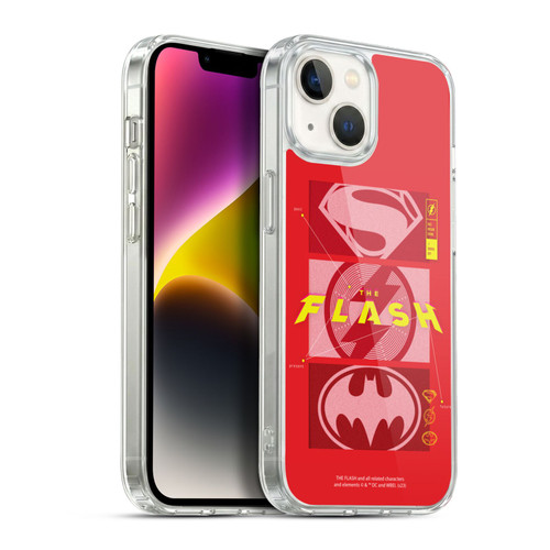 The Flash 2023 Graphics Superhero Logos Soft Gel Case for Apple iPhone 14