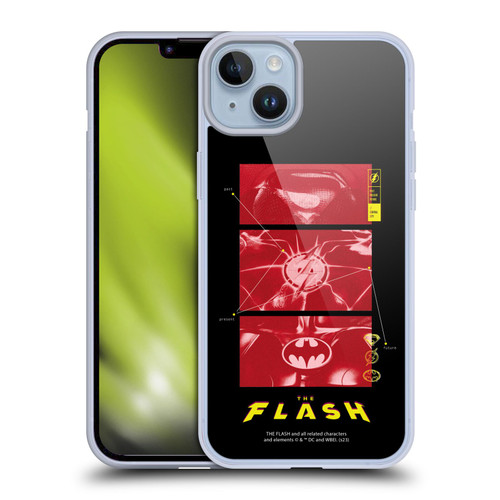 The Flash 2023 Graphics Suit Logos Soft Gel Case for Apple iPhone 14 Plus