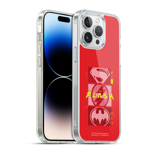 The Flash 2023 Graphics Superhero Logos Soft Gel Case for Apple iPhone 14 Pro Max