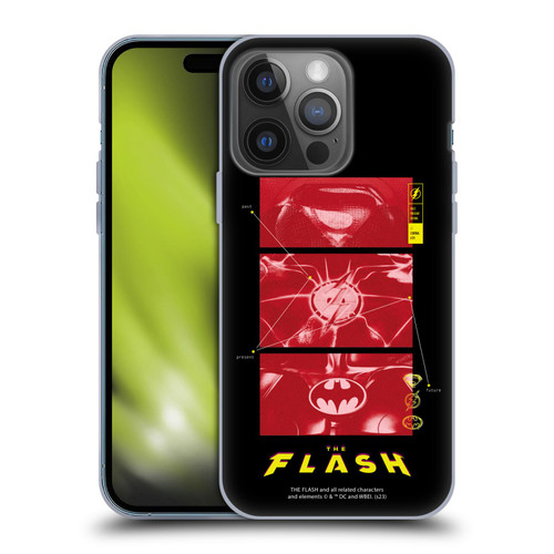 The Flash 2023 Graphics Suit Logos Soft Gel Case for Apple iPhone 14 Pro