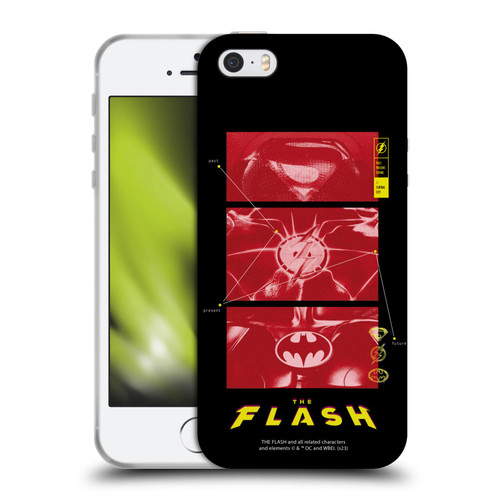 The Flash 2023 Graphics Suit Logos Soft Gel Case for Apple iPhone 5 / 5s / iPhone SE 2016