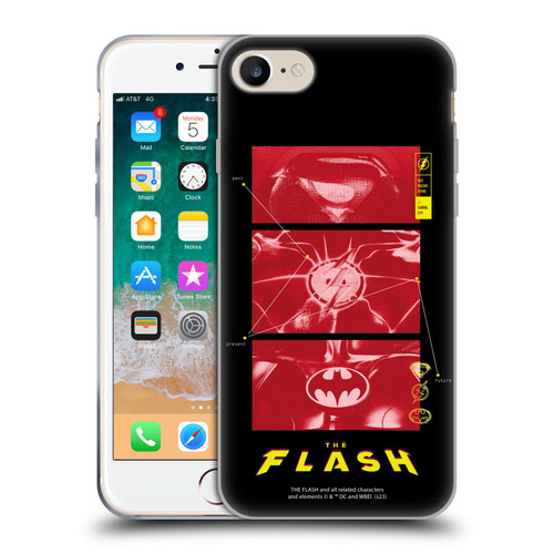 The Flash 2023 Graphics Suit Logos Soft Gel Case for Apple iPhone 7 / 8 / SE 2020 & 2022