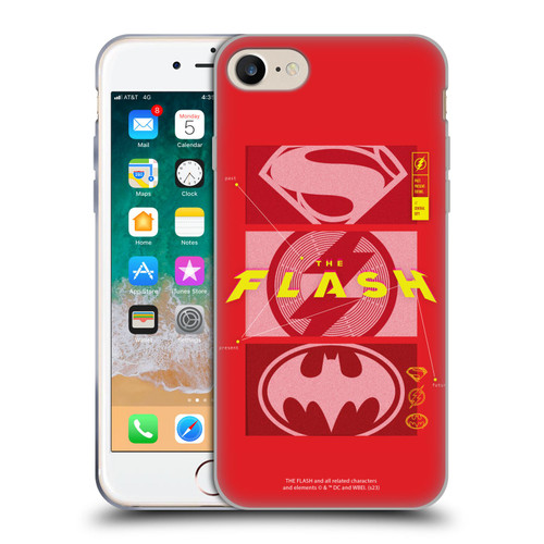 The Flash 2023 Graphics Superhero Logos Soft Gel Case for Apple iPhone 7 / 8 / SE 2020 & 2022
