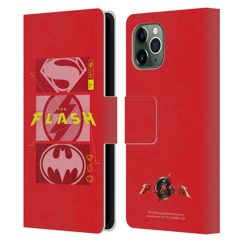 The Flash 2023 Graphics Superhero Logos Leather Book Wallet Case Cover For Apple iPhone 11 Pro
