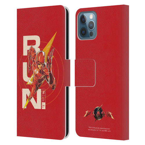 The Flash 2023 Graphics Barry Allen Run Leather Book Wallet Case Cover For Apple iPhone 12 / iPhone 12 Pro