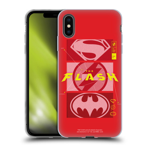 The Flash 2023 Graphics Superhero Logos Soft Gel Case for Apple iPhone XS Max