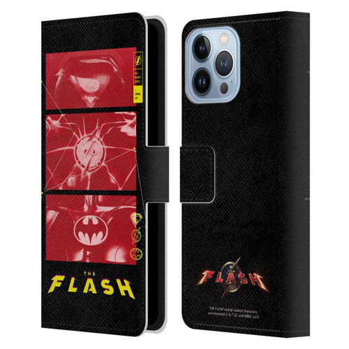 The Flash 2023 Graphics Suit Logos Leather Book Wallet Case Cover For Apple iPhone 13 Pro Max