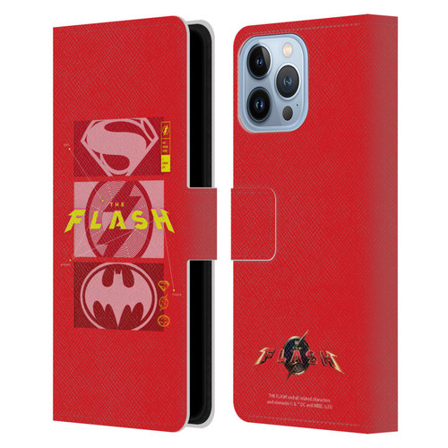 The Flash 2023 Graphics Superhero Logos Leather Book Wallet Case Cover For Apple iPhone 13 Pro Max