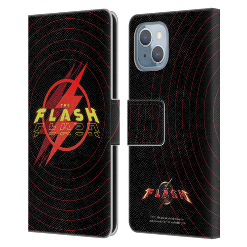 The Flash 2023 Graphics Logo Leather Book Wallet Case Cover For Apple iPhone 14