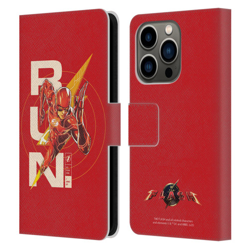 The Flash 2023 Graphics Barry Allen Run Leather Book Wallet Case Cover For Apple iPhone 14 Pro