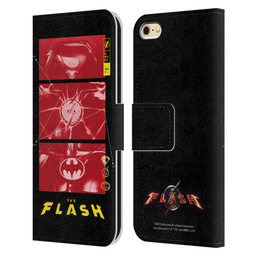 The Flash 2023 Graphics Suit Logos Leather Book Wallet Case Cover For Apple iPhone 6 / iPhone 6s