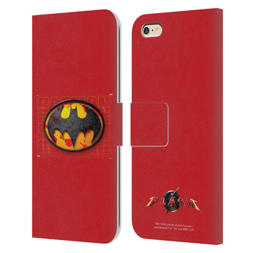The Flash 2023 Graphics Batman Logo Leather Book Wallet Case Cover For Apple iPhone 6 Plus / iPhone 6s Plus