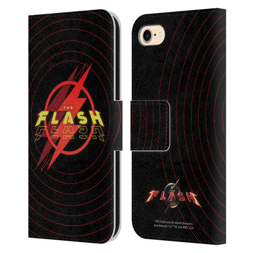 The Flash 2023 Graphics Logo Leather Book Wallet Case Cover For Apple iPhone 7 / 8 / SE 2020 & 2022