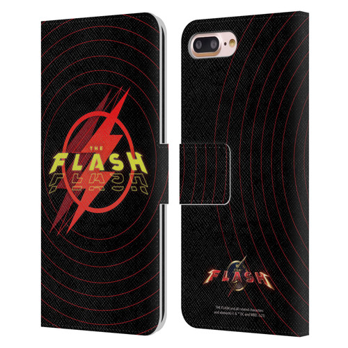 The Flash 2023 Graphics Logo Leather Book Wallet Case Cover For Apple iPhone 7 Plus / iPhone 8 Plus