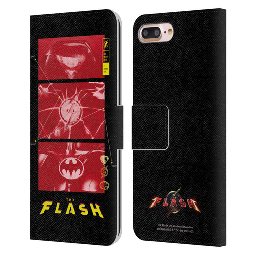 The Flash 2023 Graphics Suit Logos Leather Book Wallet Case Cover For Apple iPhone 7 Plus / iPhone 8 Plus