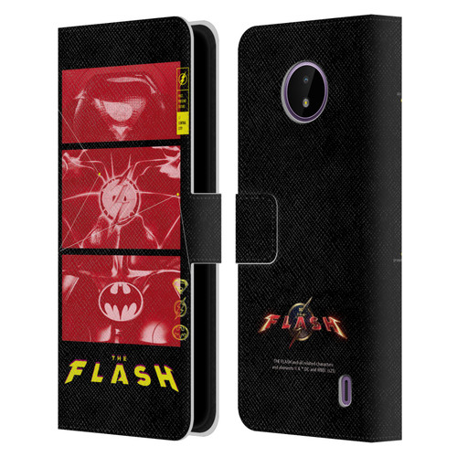 The Flash 2023 Graphics Suit Logos Leather Book Wallet Case Cover For Nokia C10 / C20