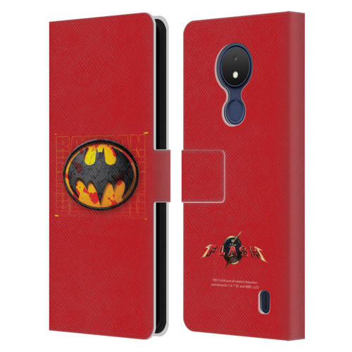 The Flash 2023 Graphics Batman Logo Leather Book Wallet Case Cover For Nokia C21