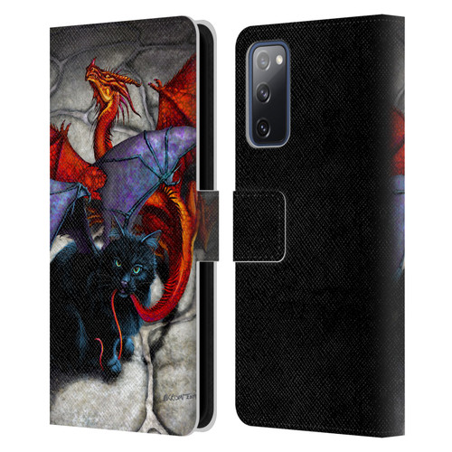 Stanley Morrison Art Bat Winged Black Cat & Dragon Leather Book Wallet Case Cover For Samsung Galaxy S20 FE / 5G