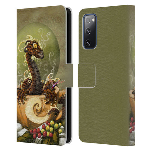 Stanley Morrison Art Brown Coffee Dragon Dragonfly Leather Book Wallet Case Cover For Samsung Galaxy S20 FE / 5G