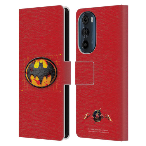 The Flash 2023 Graphics Batman Logo Leather Book Wallet Case Cover For Motorola Edge 30