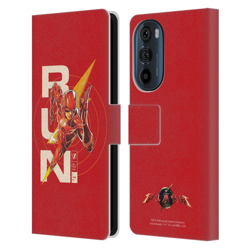 The Flash 2023 Graphics Barry Allen Run Leather Book Wallet Case Cover For Motorola Edge 30