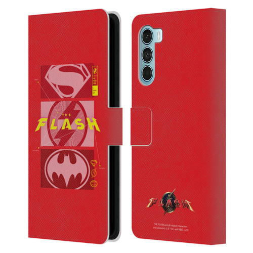 The Flash 2023 Graphics Superhero Logos Leather Book Wallet Case Cover For Motorola Edge S30 / Moto G200 5G