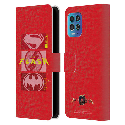The Flash 2023 Graphics Superhero Logos Leather Book Wallet Case Cover For Motorola Moto G100