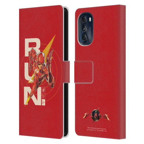 The Flash 2023 Graphics Barry Allen Run Leather Book Wallet Case Cover For Motorola Moto G (2022)