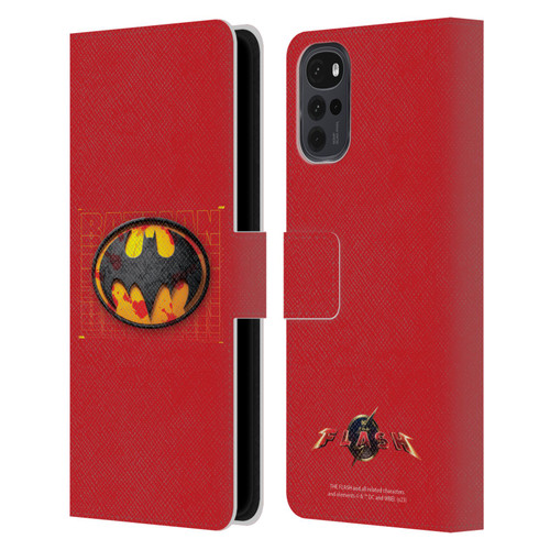 The Flash 2023 Graphics Batman Logo Leather Book Wallet Case Cover For Motorola Moto G22