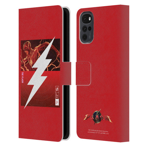 The Flash 2023 Graphics Barry Allen Logo Leather Book Wallet Case Cover For Motorola Moto G22