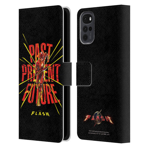 The Flash 2023 Graphics Speed Force Leather Book Wallet Case Cover For Motorola Moto G22