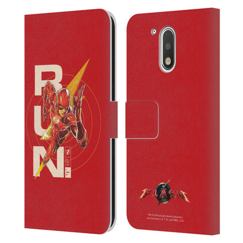 The Flash 2023 Graphics Barry Allen Run Leather Book Wallet Case Cover For Motorola Moto G41